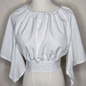 Flared Sleeve Belted Blouse
